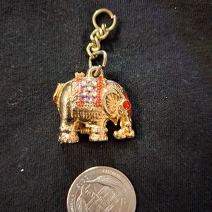 Charming Gold Elephant Necklace with Colorful Accents